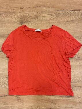 Cotton On Orange Cropped Short Sleeve Tee